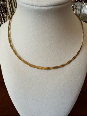 Gold-Tone Twisted Herringbone Necklace - 18 in.